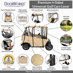 Universal Golf Cart Cover - Premium Portable